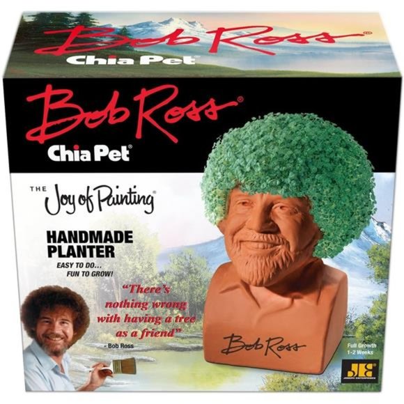 Chia Pet Bob Ross with Seed Pack, Decorative Pottery Planter, Easy to Do and Fun - Picture 3 of 4